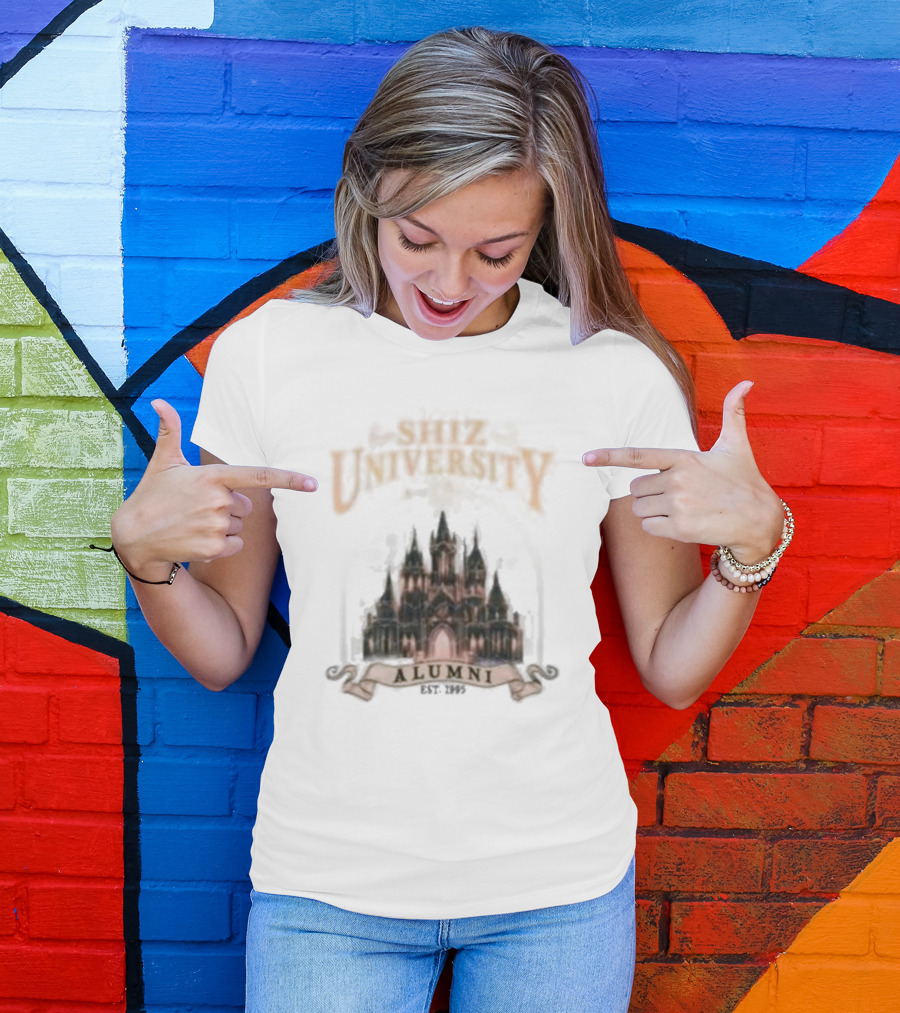 Shiz University Alumni Est 1995 Gothic Castle Emblem T-Shirt