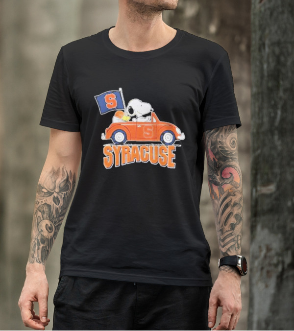 Snoopy Syracuse Orange Basketball Driving Car T-Shirt