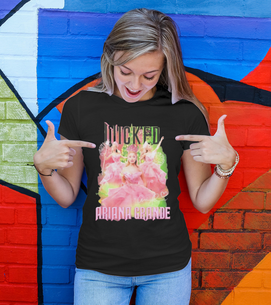 Wicked Musical Ariana Grande Pink Dress Signature T-Shirt