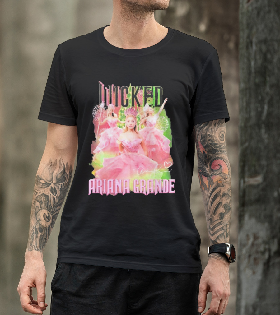 Wicked Musical Ariana Grande Pink Dress Signature T-Shirt