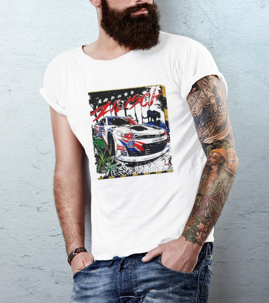 Zilisch 88 Chevrolet Racing Car Jungle Scene T-Shirt