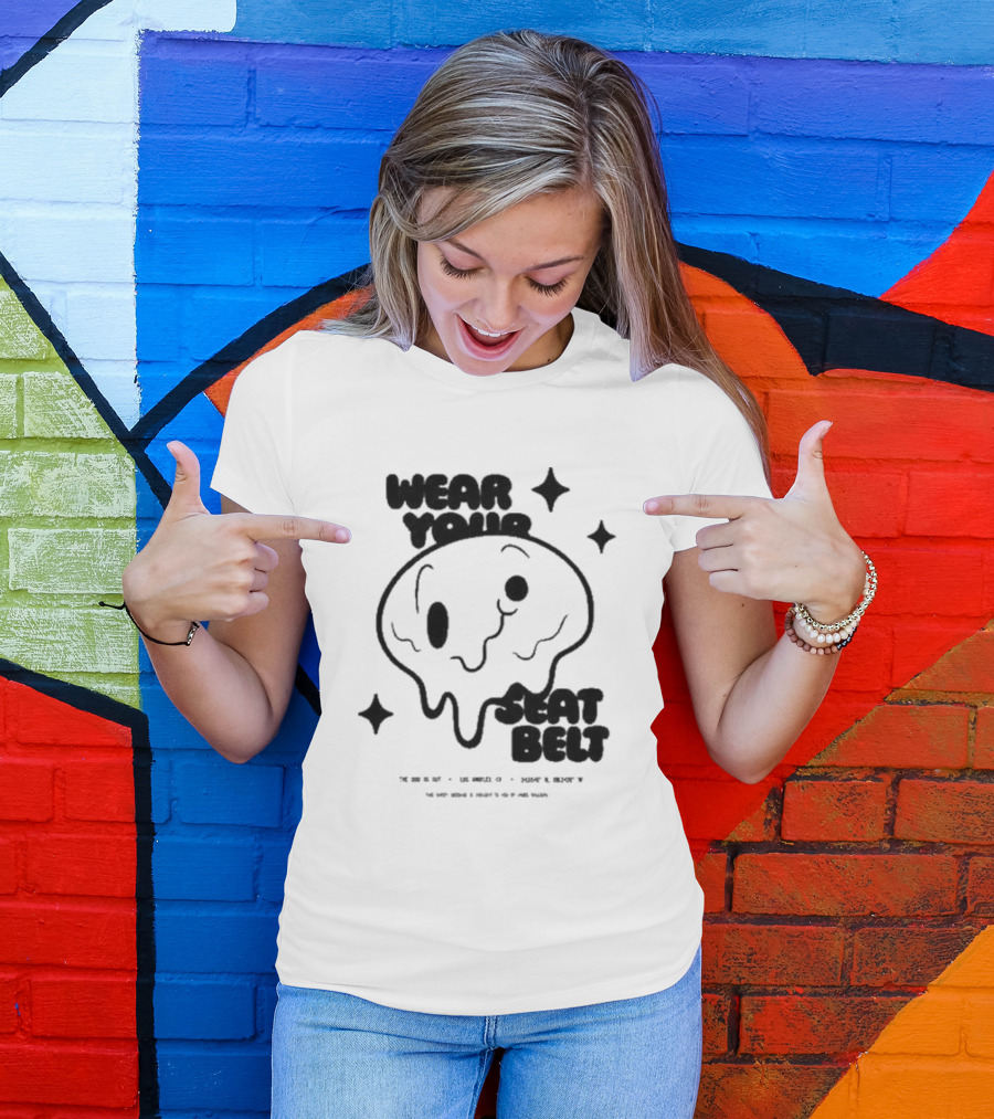 The Odd 1S Out Wear Your Seatbelt Melting Face Safety Reminder T-Shirt