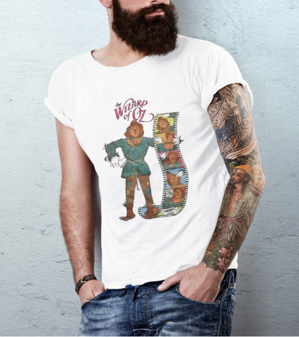 The Wizard Of Oz Movie Scarecrow Filmstrip If I Only Had A Brain T-Shirt