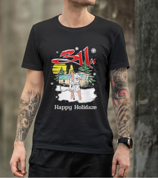 Happy Holidaze 311 Christmas Vacation RV Scene T-Shirt