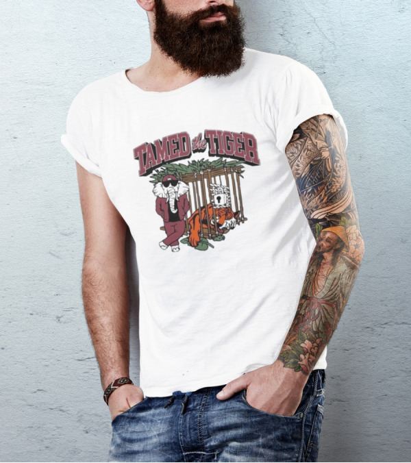 Tamed The Tiger Alabama Football Rivalry Elephant And Caged Tiger T-Shirt