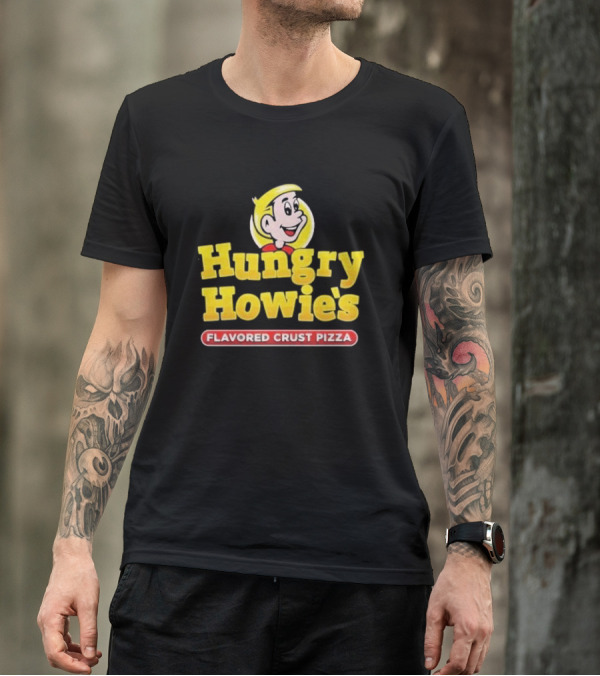 Hungry Howie's Flavored Crust Pizza Logo Vintage Character T-Shirt