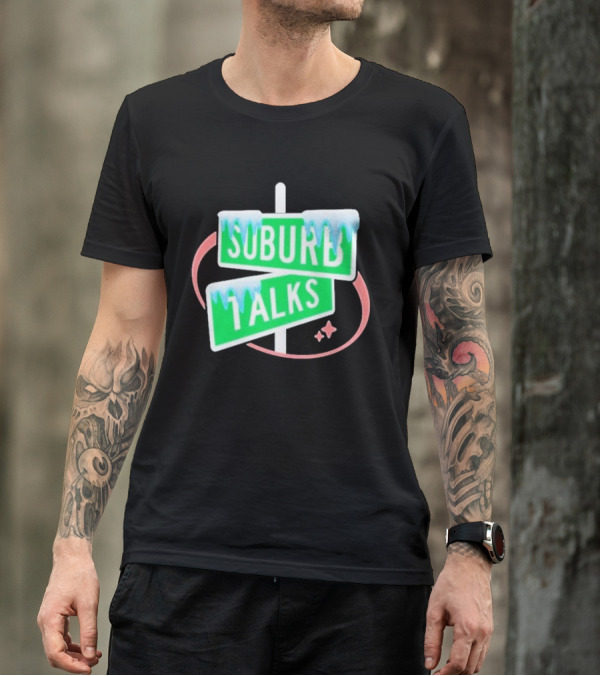 Suburb Talks Snowy Street Signs Christmas T-Shirt