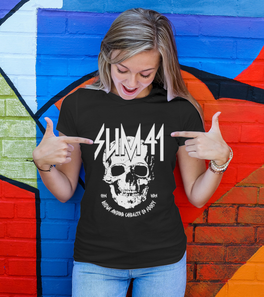 SUM 41 Iconic Another Casualty Of Society Skull 1996-2014 T-Shirt