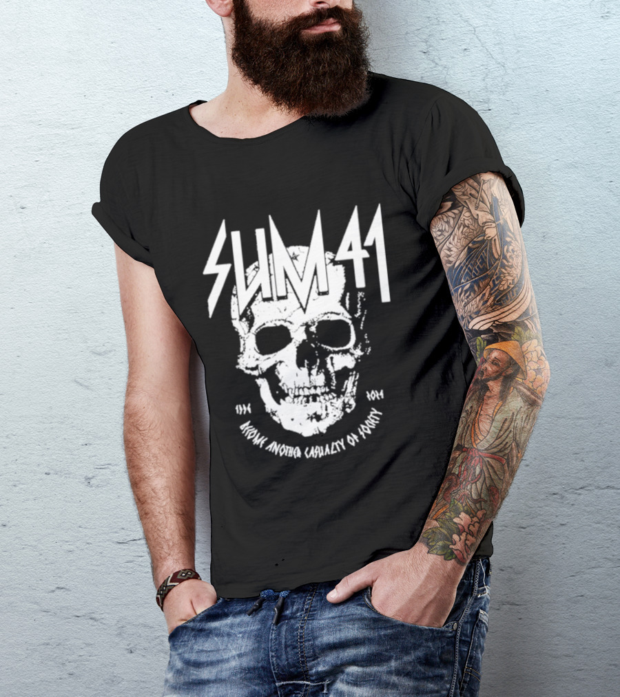 SUM 41 Iconic Another Casualty Of Society Skull 1996-2014 T-Shirt