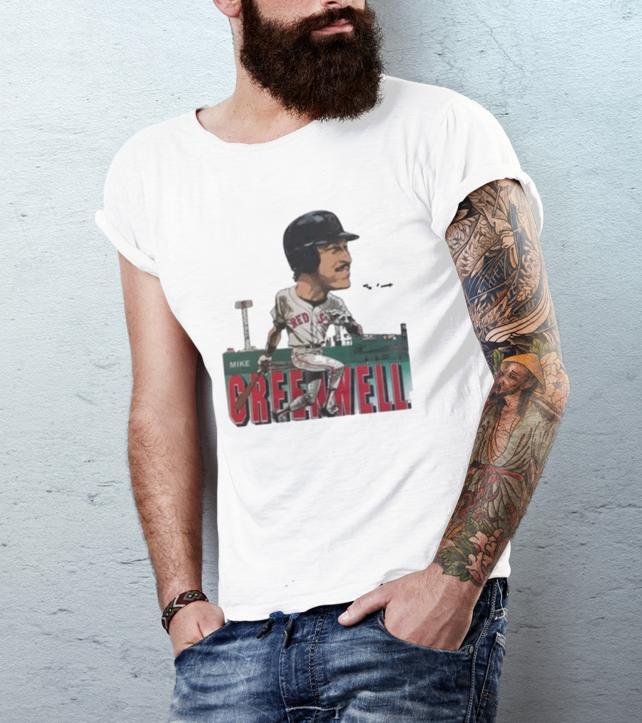 Mike Greenwell Boston Red Sox Baseball Legend Caricature Fenway Park T-Shirt