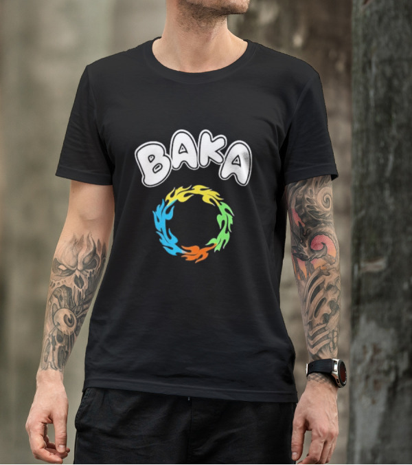 BAKA Colorful Flame Ring Burst T-Shirt