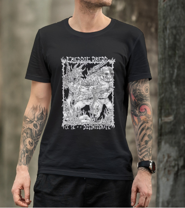 Freddie Dredd Cease And Disintegrate Demon Soldiers Combat Scene T-Shirt