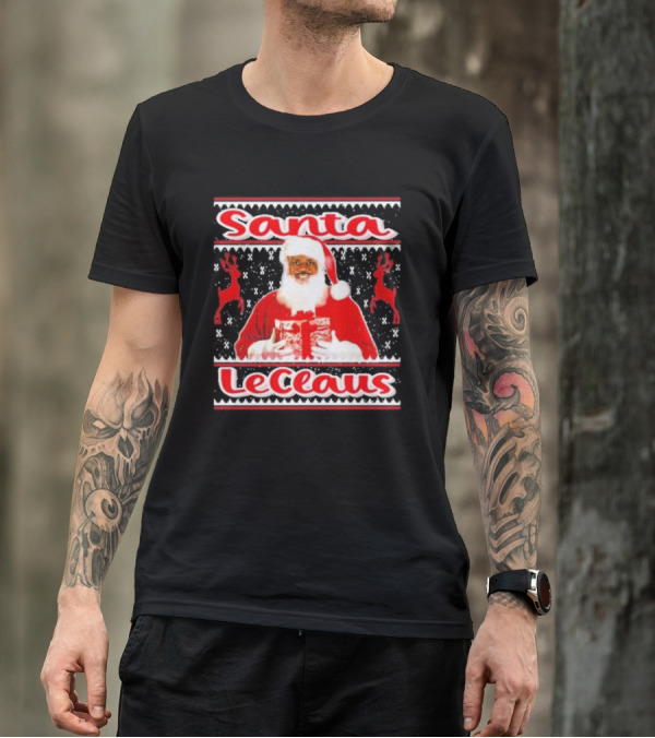 Lebron James Santa LeClaus Ugly Christmas Sweater Festive Holiday Reindeer T-Shirt