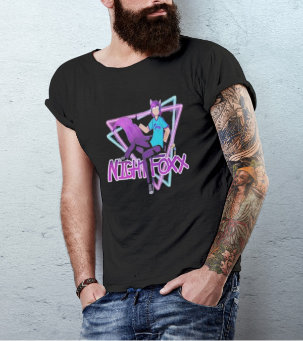 NightFoxx Neon Triangle Aesthetic T-Shirt