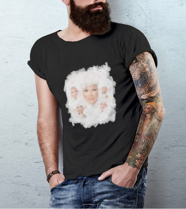 Drag Queen Crystal Envy Photo Collage Feathery Portrait Compilation T-Shirt