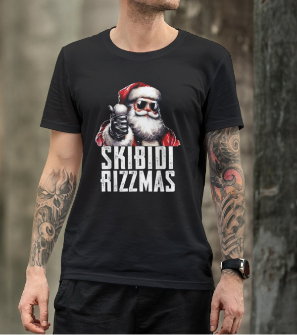 Skibidi Rizzmas Santa Claus Charisma Cool Christmas Rizz Kid T-Shirt