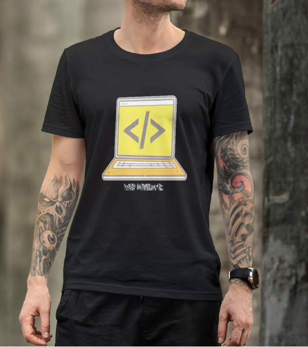 Web Developer Laptop Code Symbol Professional Occupation T-Shirt