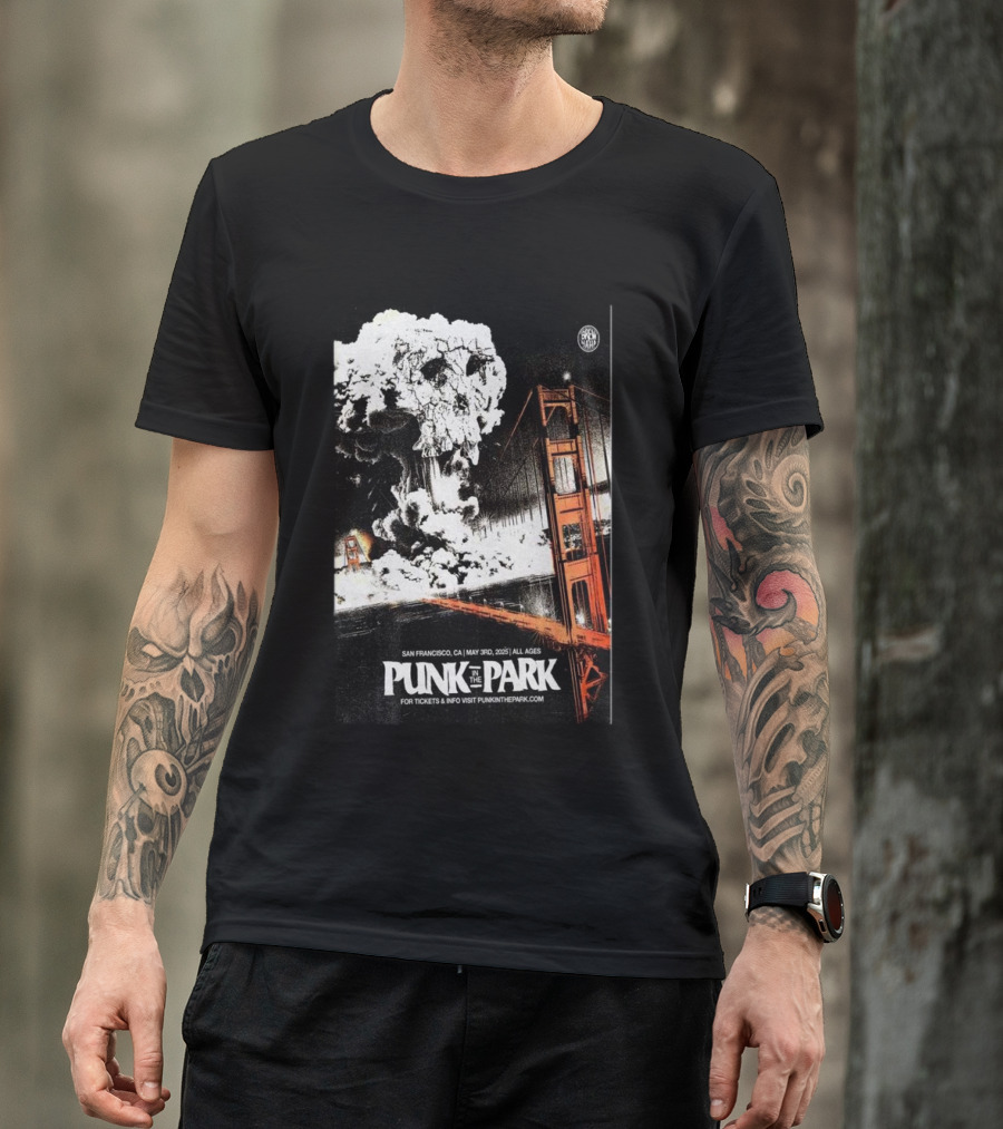 Punk In The Park San Francisco May 3 2025 Golden Gate Explosive Skull Event T-Shirt