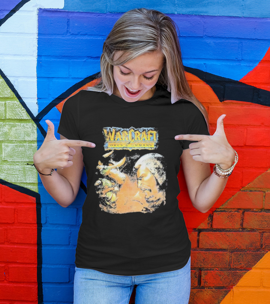 Warcraft Orcs And Humans Showdown Fantasy Battle Grey T-Shirt