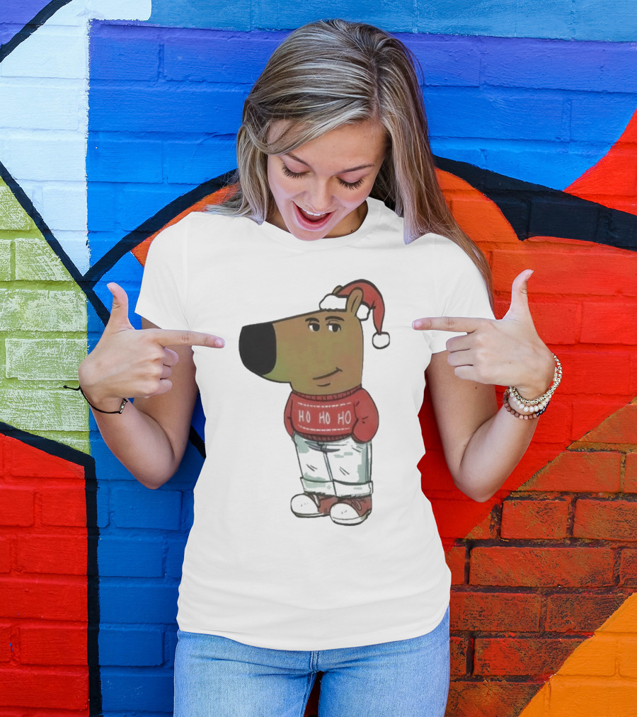 Ho Ho Ho Chill Guy Dog Christmas T-Shirt