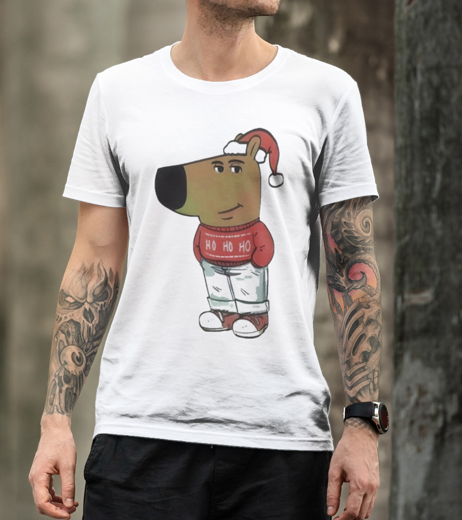 Ho Ho Ho Chill Guy Dog Christmas T-Shirt