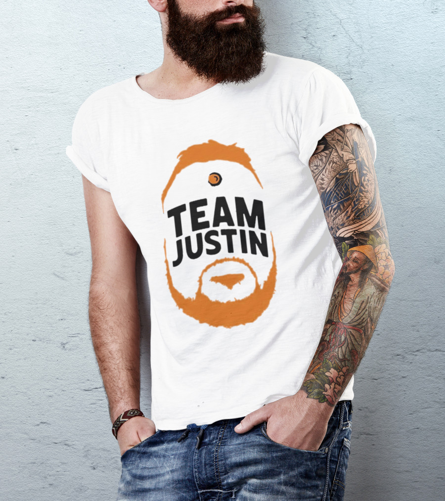 Team Justin Beard Bracket Logo Face T-Shirt