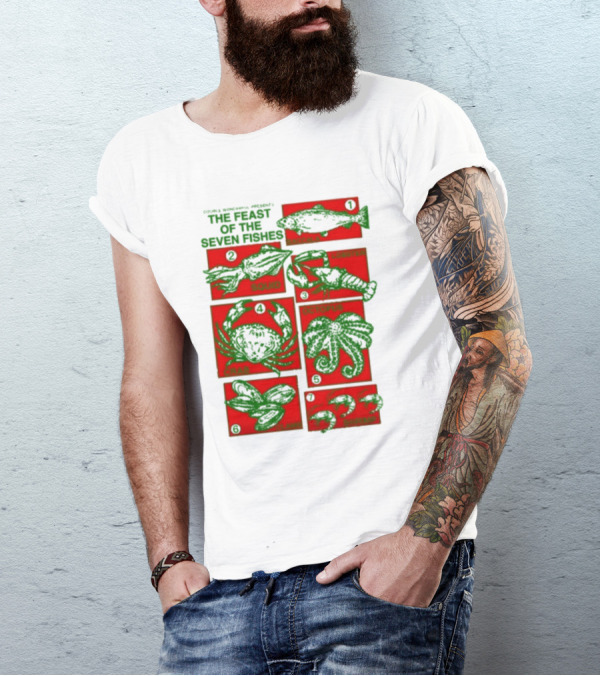 Douglas Movies Presents The Feast Of The Seven Fishes Squid Lobster Crab Octopus Anchovies T-Shirt