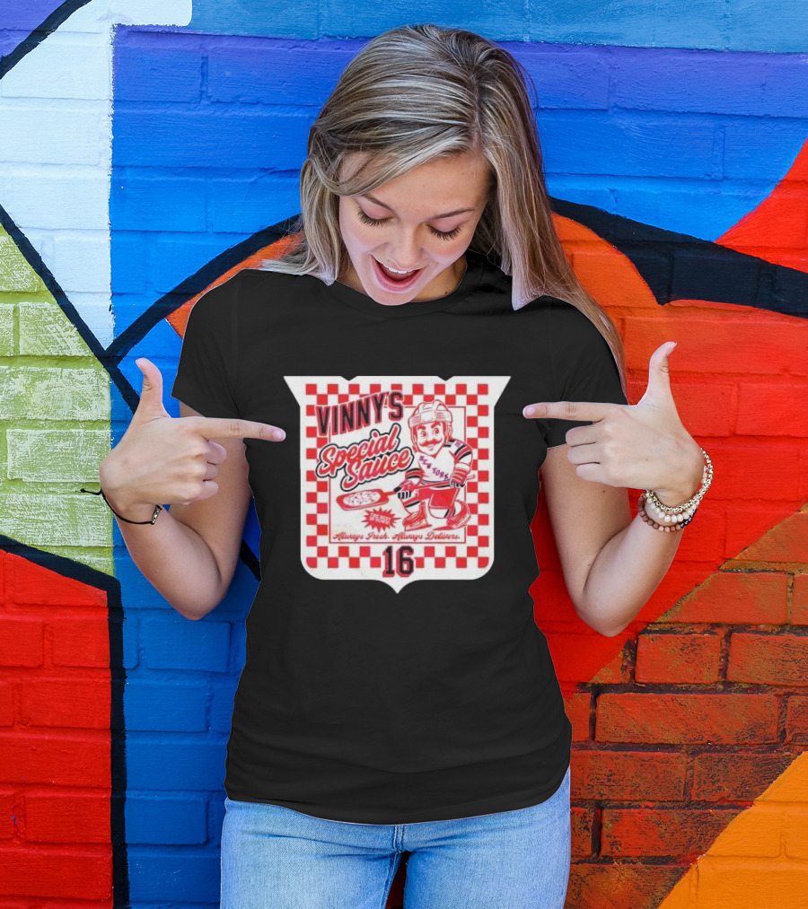 Vinny's Special Sauce Always Fresh Always Delivers New York Hockey 16 T-Shirt