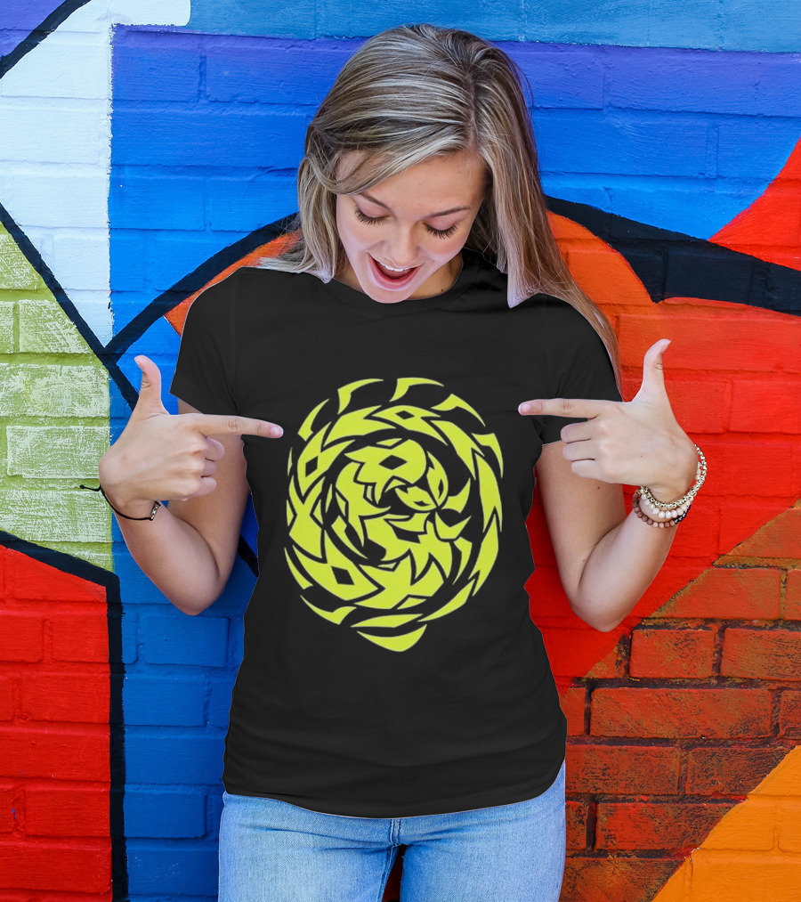 Greed Sigil Black And Yellow Spiral T-Shirt
