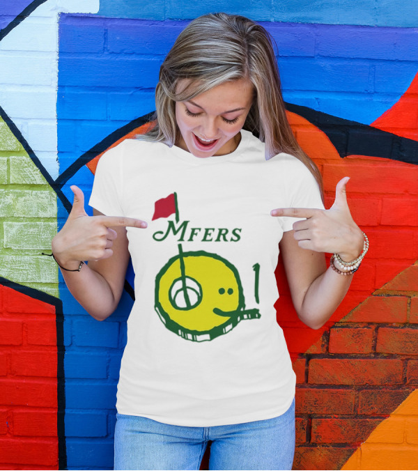 Mfers Sartosh Pitito Golf Flag Yellow Face T-Shirt