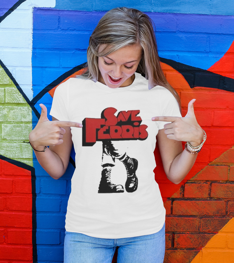 Save Ferris Punk Boots Iconic Style Ferris Bueller's Day Off T-Shirt