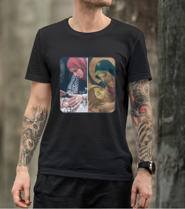 Icon Gaza Hamas Pietà Juxtaposition T-Shirt