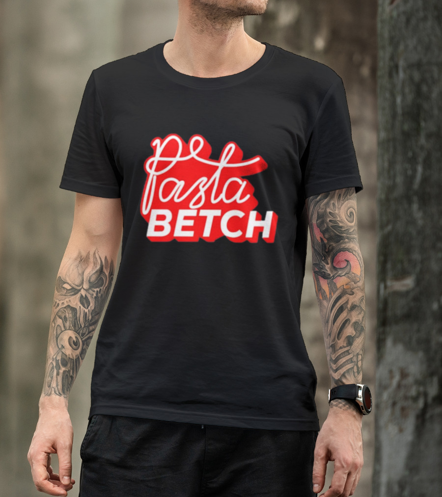 ITSQCP Pasta Betch Red And White Bold Script T-Shirt