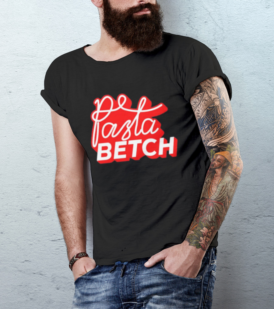 ITSQCP Pasta Betch Red And White Bold Script T-Shirt