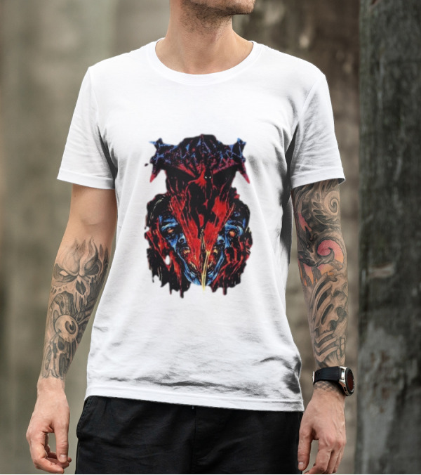 Revocation Nihilistic Violence Album Art Two Colossal Colorful Faces T-Shirt