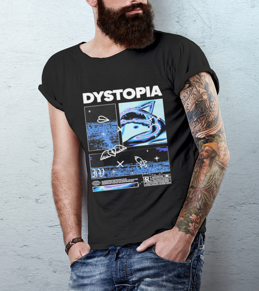 Dystopia Ivoxygen All Emotions In Ties Life Come To Live Shadows May Conceal But Light Never Fades Restricted T-Shirt