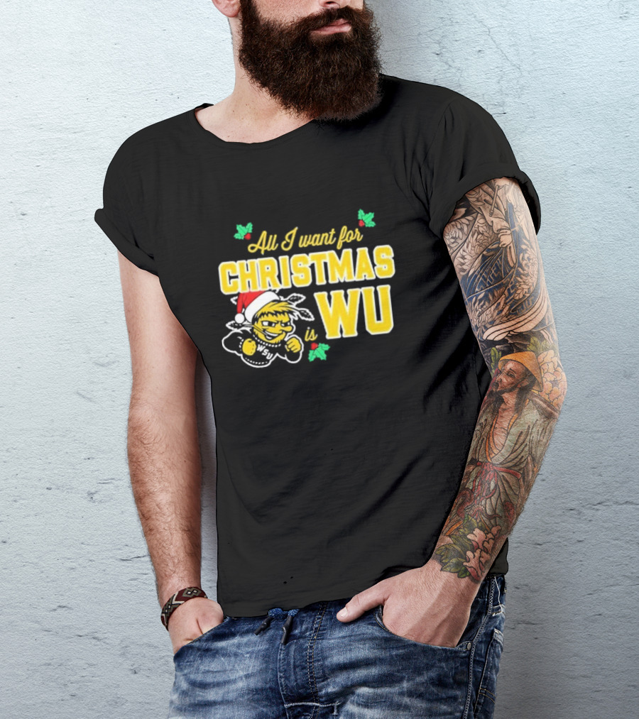 All I Want For Christmas Is Wu Santa Shocker Character WSU Holiday T-Shirt