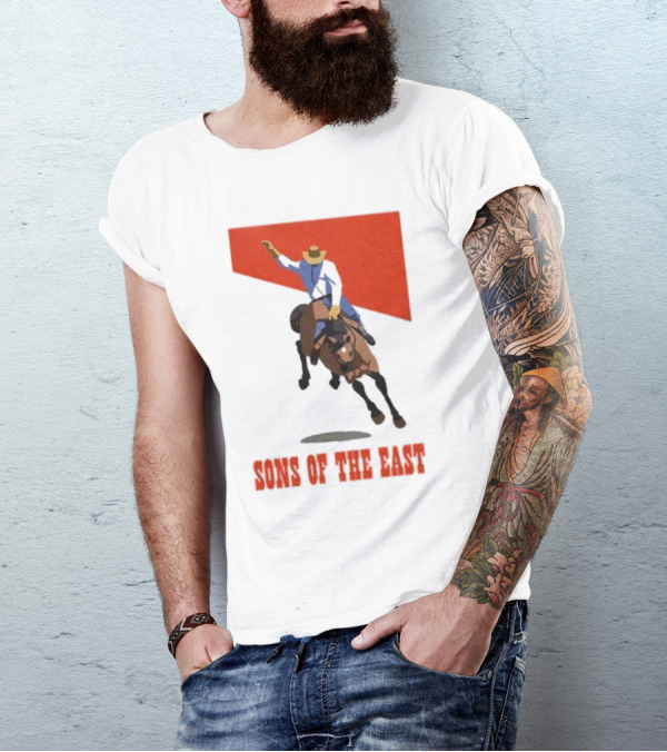 Sons Of The East Cowboy Riding Bucking Horse T-Shirt