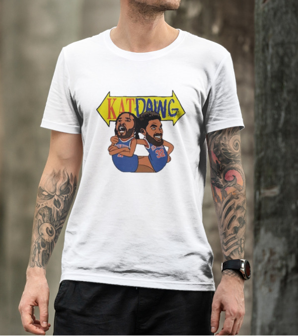 Big Knick Energy Kat Dawg Basketball Cartoon Duo T-Shirt