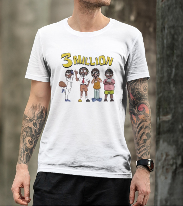Daydrian Harding 3 Million Subscribers Celebration With Cartoon Characters T-Shirt