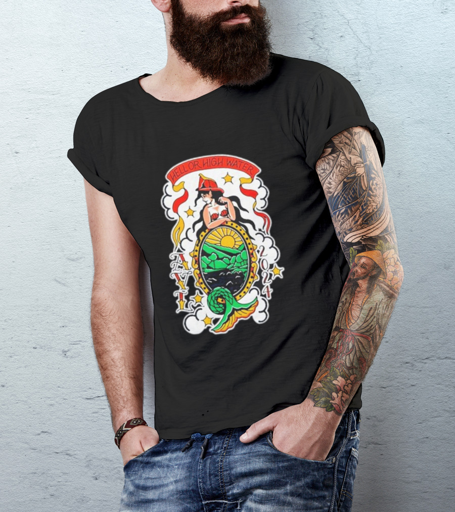 Hell Or High Water Mermaid Asheville T-Shirt