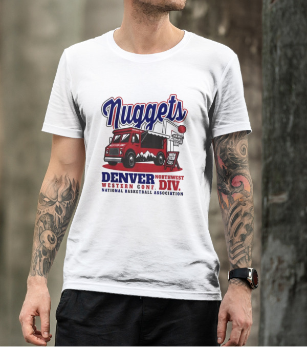 Nuggets Retro Food Truck Denver Northwest Division Western Conference National Basketball Association T-Shirt