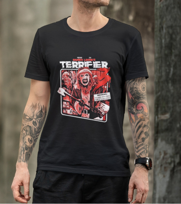 Prepare For Damien Leone's Terrifier 3 Warning Graphic Violence T-Shirt