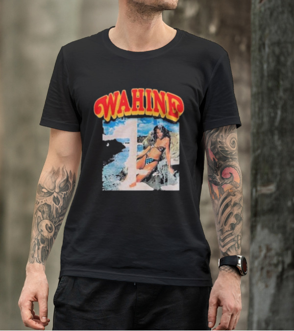 WAHINE Beach Scene With Rosé Vibes T-Shirt