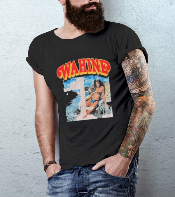 WAHINE Beach Scene With Rosé Vibes T-Shirt