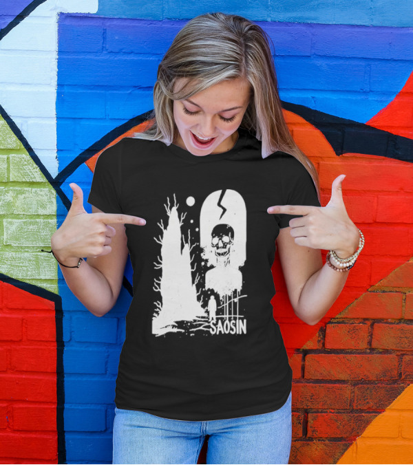 Saosin Over Skeleton Skull And Tree T-Shirt