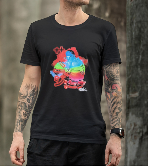 Street Fighter Ryu Neon Japanese Text Burst T-Shirt