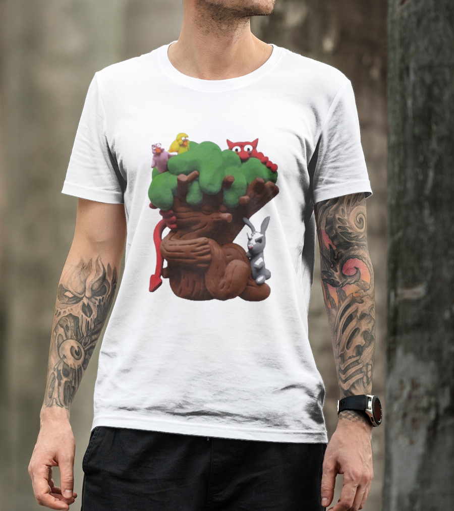 Spookywoods Tree With Animals And Cartoon Creatures T-Shirt