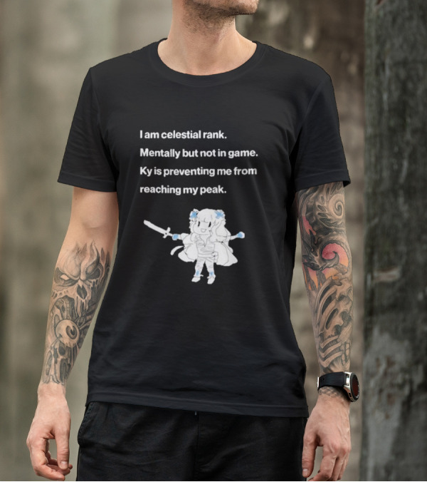 I Am Celestial Rank Mentally Not In Game Ky Is Preventing Me From Reaching My Peak Warrior Character T-Shirt