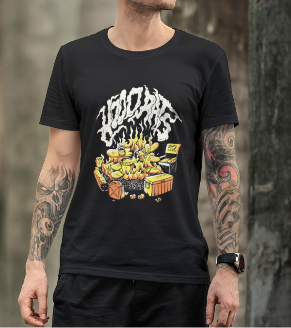 Hood Rats Burning Collection Campfire Skateboarding Thirtytwo T-Shirt